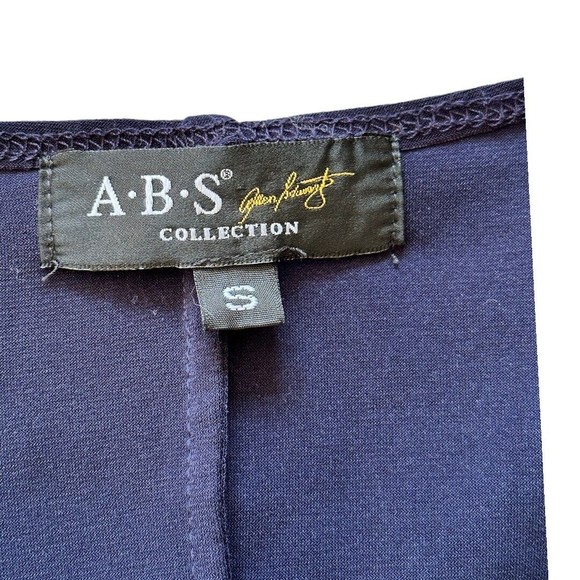 ABS By Allen Schwartz Navy Blue Faux wrap Mini dress NWT Size small*flaw* - Picture 5 of 13